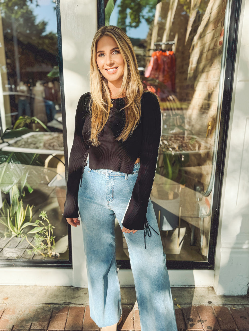 Color block sleeve top