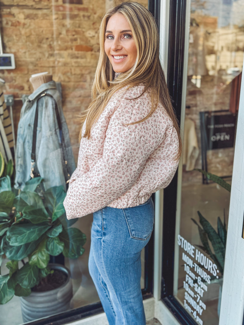 Floral puffer jacket