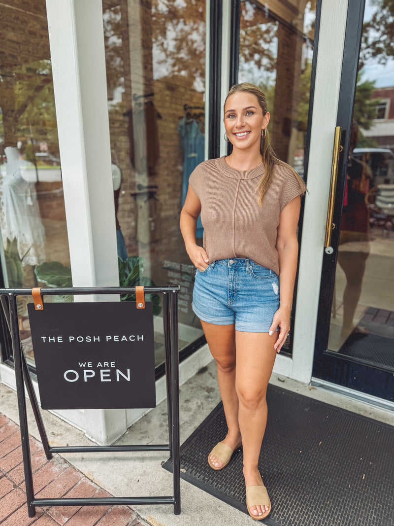 Crewneck sweater top - Tan